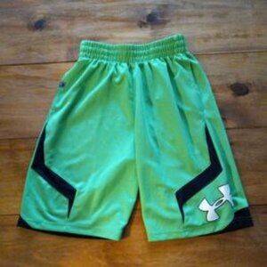 Under Armour Mens Loose Basketball Shorts Med Neon Green.
